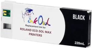 InkOwl Compatible Ink Cartridge Replacement for Roland ECO-SOL MAX Printers ESL3-BK (220mL, Black) InkOwl Compatible Ink Cartridge Replacement for Roland ECO-SOL MAX Printers ESL3-BK (220mL, Black)