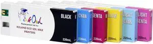 InkOwl Compatible Ink Cartridge Replacement for Roland ECO-SOL MAX Printers ESL3 (220mL, 6-Pack) InkOwl Compatible Ink Cartridge Replacement for Roland ECO-SOL MAX Printers ESL3 (220mL, 6-Pack)