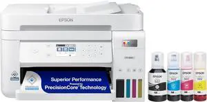 Epson EcoTank ET-3850 Wireless Color All-in-One Cartridge-Free Supertank Printer with Scanner, Copier, ADF and Ethernet - The Perfect Printer Home Office,White