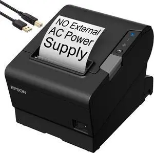 Epson TM-T88VI Direct Thermal Only Desktop Receipt Printer - NFC, Ethernet and USB Interface, DK Port - 180 dpi, 3" Print Width, Auto Cutter, Powered USB, No Power Supply, Monochrome, DAODYANG