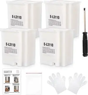 4pcs Maintaince Box Waste Ink Pad Replacement L3110 Compatible for Ecotank ET-2800 ET-2803 ET-2720 ET-4700 ET-2711 L3110 L3210 L3150 L3250 Printers