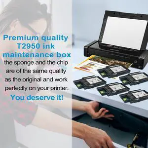 Remanufactured T295000 Ink Maintenance Box T2950 for WF 100 WF100 EC-C110 EC C110 Inkjet Printer and Work for Workforce WF-100 Ink Cartridges 5 Pack