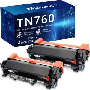 TN760 for Brother TN760 Toner Cartridges to Use with MFC-L2750DW MFC-L2710DW HL-L2350DW HL-L2395DW HL-L2370DW DCP-L2550DW Printer High Yeild Black  2PK
