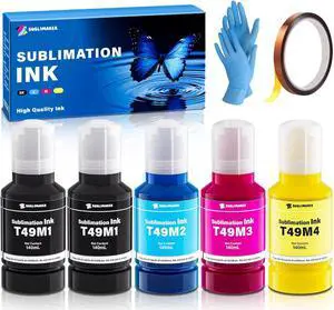 700ML T49M F170 F570 Sublimation Ink for Surecolor F170 F570 SC-170 SC-570 170 570 Sublimation Printer (T49M1 T49M2 T49M3 T49M4 Autofill/ICC-Free/Anti-UV/5-Pcaks)