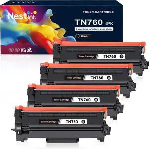 TN760 High Yield Toner Cartridge, Compatible Toner Cartridge Replacement for Brother TN760 TN-760 TN730, Compatible for HL-L2350DW HL-L2370DW MFC-L2750DW DCP-L2550DW Printer (Black 4 Pack)