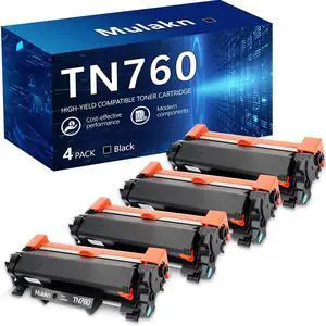 TN760 for Brother TN760 Toner Cartridges to Use with MFC-L2750DW MFC-L2710DW HL-L2350DW HL-L2395DW HL-L2370DW DCP-L2550DW Printer High Yeild Black  4PK