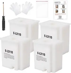 4pcs Waste Ink Pad Replacement with Zeroing Software, Compatible for Epson Ecotank ET-2800 ET-2803 ET-2400 ET-2720 ET-4700 ET-2711 ET-4800 L3110 L3250 L3150 L3210 etc. Printers