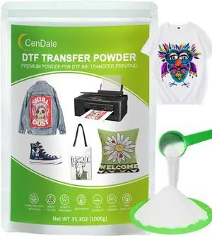 DTF Powder, 1000G / 35.3oz White Hot Melt Adhesive Digital DTF Transfer Powder for Sublimation, Compatible with DTF and DTG Printers, DTF PreTreat Powder for All Fabric Jeans Cotton T-Shirt