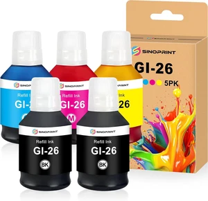 GI-26 GI26 Ink Bottles Replacement for Canon 26 GI26 GI-26 Ink Refill Bottles Compatible with Canon MAXIFY GX7021 GX6021 GX7020 GX6020 GX5020 GX4020 GX3020 Printer (5 Packs-2KCMY) GI-26 GI26 Ink Bottles Replacement for Canon 26 GI26 GI-26 Ink Refill Bottles Compatible with Canon MAXIFY GX7021 GX6021 GX7020 GX6020 GX5020 GX4020 GX3020 Printer (5 Packs-2KCMY)