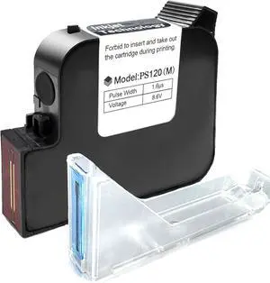 Phezer Original 72ml Quick Dry Solvent Ink Cartridge Replacement for 1inch/25.4mm P15-1 Handheld Inkjet Printer, Durable and Waterproof, Compatible for 1inch/25.4mm Nozzle Coding Machine (Black)