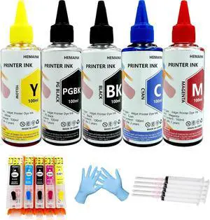 Empty Refillable Ink Cartridge and 500ml Ink Compatible for Canon 280XXL 281XXL PGI-280XXL CLI-281XXL for Pixma TR8620 TR8622 TS6220 TR8520 TS9520 TS6120 TR7520 TS9521C TS6320 TS702 Printer
