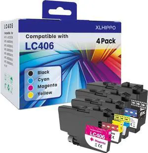 LC406 Ink Cartridges for Brother Printer Replacement for Brother LC406 LC406XL Ink cartridges for Brother MFC-J4335DW MFC-J5855DW MFC-J6955DW MFC-J4535DW MFC-J6555DW MFC-J5955DW MFC-J4345DW (4 Pack)