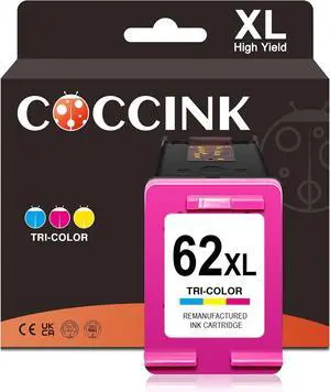 COCCINK 62XL (1 Tri-Color) Remanufactured Ink Cartridge Replacement for HP 62 XL for Envy 5660 7645 7640 5642 5643 5640 OfficeJet 250 5740 200 5746 5745 200 250 Printer COCCINK 62XL (1 Tri-Color) Remanufactured Ink Cartridge Replacement for HP 62 XL for Envy 5660 7645 7640 5642 5643 5640 OfficeJet 250 5740 200 5746 5745 200 250 Printer