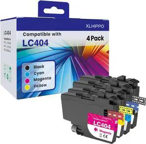 LC404 Ink Cartridges Replacement for Brother LC404 LC4043PKS LC404BK High Yield Ink Cartridges Compatible for Brother MFC-J1205W MFC-J1215W Printer(1 Black 1 Cyan 1 Magenta 1 Yellow, 4 Pack)