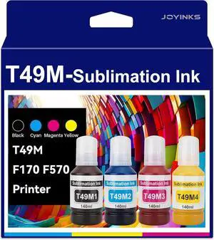 T49M Sublimation Ink Autofill Compatible for SureColor F170 F570 Sublimation Printer T49M1 T49M2 T49M3 T49M4 (ICC-Free/Anti-UV,4-Pack)