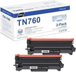 TN760 Toner Replacement for Brother TN-760 TN730 TN-730 High Yield Black Toner Cartridge to Use with HL-L2350DW HL-L2395DW HL-L2390DW HL-L2370DW MFC-L2750DW MFC-L2710DW DCP-L2550DW Printer 2 Pack