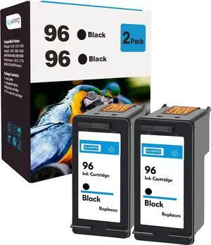96 Black Ink Cartridge Replacement for HP 96 Ink Cartridge Black Use for DeskJet 6940 6980 6540 DeskJet 9800 6988 5940 6840 OfficeJet 7310 7210 7410 PhotoSmart 8150 8450 8050 Printers (2 Pack 96XL)