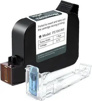 Phezer Original 42ml Black Quick Dry Solvent Ink Cartridge Replacement for 0.5inch/12.7mm Handheld Inkjet Printers P15 / P16 (Black)