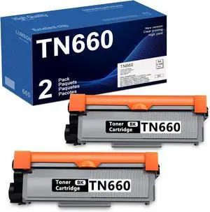 TN660 TN-660 TN630 TN-630 Toner Cartridge 2 Pack High Yield Black Replacement for Brother TN 660 TN 630 MFC-L2720DW DCP-L2540DW MFC-L2700DW DCP-L2520D HL-L2320D MFC-L2740DW Printer Ink - with Chip