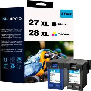Remanufactured HP 27 and HP 28 Ink Cartridges Black & Color Combo Pack for HP Deskjet 3650 3845 PSC 1310 1315 2200 2171 OfficeJet 5608 | 1 HP27 Black C8727AN, 1 HP28 Tri-Color C8728AN (2 Pack)