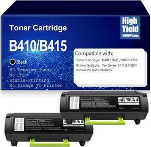 B410 B415 Toner Cartridges Compatible 006R04725 Black High Yield Toner Cartridge High Capacity Toner for Xerox B410 B415DN VersaLink B415 Printers,Black-2PC B410 B415 Toner Cartridges Compatible 006R04725 Black High Yield Toner Cartridge High Capacity Toner for Xerox B410 B415DN VersaLink B415 Printers,Black-2PC