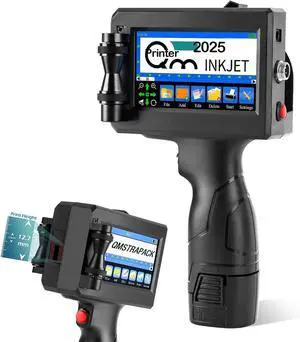 Handheld Inkjet Printer, Portable Smart Printer with 4.3in Touch Screen, Quick Drying Inkjet Coding Machine, Support 25 Languages, Mobole Inkjet Coder Printer for Code Date Logo Handheld Inkjet Printer, Portable Smart Printer with 4.3in Touch Screen, Quick Drying Inkjet Coding Machine, Support 25 Languages, Mobole Inkjet Coder Printer for Code Date Logo
