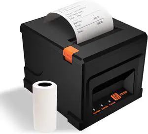 receipt printer 80mm USB Receipt Printer POS Printer with Auto Cutter Desktop Direct Thermal Printing Compatible with Support ESC/POS for Shipping Business Restaurant Kitchen Supermarket Home Bu