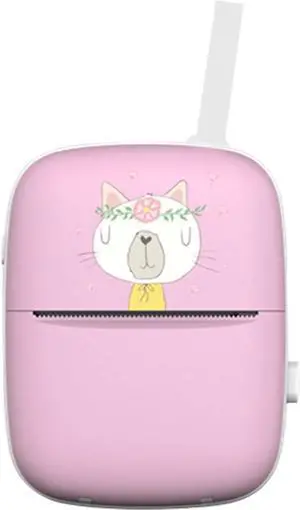 Pocket Photo Printer Portable Mobile Thermal Printing Machine All in One 203DPI BT Connection for Picture Label DIY Handcraft List Memo Notes Journal Receipt Instant with 1 Roll Paper Study Work Offic