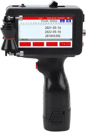 Hyuduo Handheld Inkjet Printer, 4.3 Inch Touch Screen Portable Inkjet Coding Machine with Adjustable Height 2-12.7mm for Production Date Number Text on Cable Pipe (US Plug 100240V)