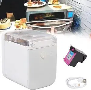 Art Food Printer, USB/Ttpe-C Coffee Latte Machines with Digital Inkjet WiFi 6 Hours Continuous Printing One Button to Operate, Mini Colorful Thermal Inkjet Printer for De,