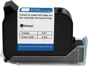 12.7Mm Economy Online Handheld Inkjet Printer Cartridge Fast Drying Water-Proof Solvent Black Ink Multi-Format Printing,Black-1PC