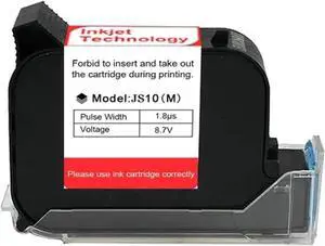 12.7Mm Handheld Printer Ink Cartridge 1-10Pcs Fast Dry Eco Solvent 600Dpi Thermal Inkjet Printer Black Ink Cartridge Multi-Format Printing,Black-1PC