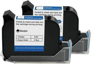 12.7Mm Handheld Thermal Inkjet Printer Fast Dry Solvent Ink Cartridge Unencrypted Handheld Printer Black Ink Multi-Format Printing,Black-2PCS