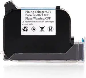 Eco Solvent Ink Cartridge 2588 Black for Thermal Handheld Printers Compatible with 600DPI Portable Inkjet Coder Expiry Date 12.7mm