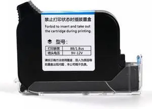 Handheld Inkjet Printer Compatible Ink Solvent 2588 Refillable Ink Cartridge 12.7mm TIJ Fast Drying Ink in Black Red Blue for IQ800