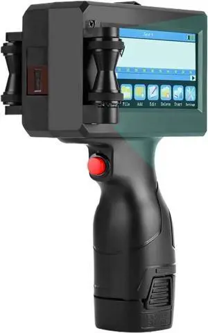 Non-encrypted Handheld Inkjet Printer Gun 12.7mm with Fast-Drying Ink for Text QR BDE Batch Number Logo Date Label Printer Wide Printing Material(2 Cartridges-25.4mm)