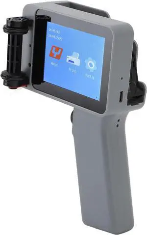 Bewinner Inkjet Coder, Handheld Inkjet Printer Ergonomic Design Silver Color 4.3 Inch HD LED Touchscreen for Metal