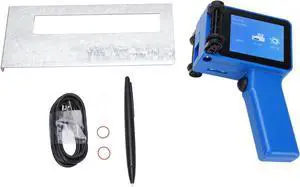 Handheld Inkjet Printer Gun Small Portable with HD LED 4.3in Touch Screen Without Cartridge 12.7mm for QR Code Barcode Blue