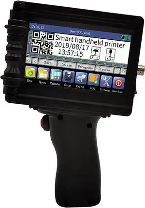 Smart Touch Inkjet Printer, 2-12MM Font Height Handheld Printer, for Batch Number/Serial Number/Label/Barcode, Quick Dry