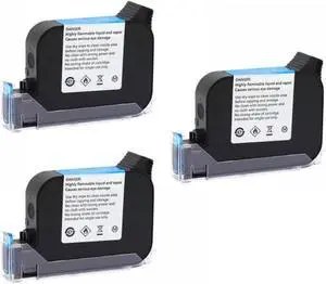 JS12 600DPI Handheld Printer with Eco Solvent Fast Dry Technology 12. 7mm Print Height and Colorful Ink Cartridge Compatible with Various Printing Needs(Black-3pcs)