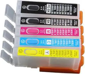 Refillable Ink Cartridge PGI-780 Compatible with TS6170 TS6370 TR8570 TS707 TS9570 TS8170 TS8270 TS8370 TS9170 Printers Empty(5 Colors)