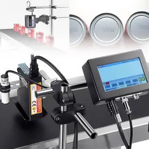 12.7mm/25.4mm Industrial Inkjet Printers with Quick-Drying Ink Cartridge for Production Line Marking on Any Product,HD Touch Screen Online Batch Date,Number Coding and Marking Machine 12.7mm