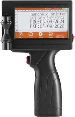 Handheld Printer, 12.7mm Date Number Marking Expiration Date Label Plastic Carton Handheld Thermal Inkjet Printer,for Small Industrial