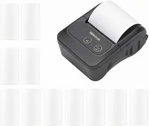 Portable 58mm Receipt Thermal Printer 2 inches Mobile Pocket Printers with 11 Thermal Paper Roll USB&Wirel Connection Compatible with Windows/Android/iOS for Office Market