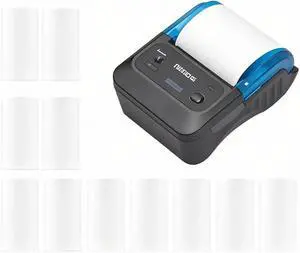 Portable 58mm Receipt Thermal Printer 2 inches Mobile Pocket Printers with 11 Paper Roll USB Wireless BT Connection Compatible Windows Android iOS for Office Market