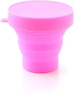 Beer Glasses Travel Protable Drinkware Tools Coffee Cup Solid Color Water Folding Gargle Cup for Outdoor Travel Tea Glass 170ml Silicone Cups (Size : 1 PC, Color : Green) (Pink 1 PC)