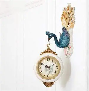 Watch Peacock Sided Wall Clocks, Watch The Living Room, Wall Clocks and Creative Personality, Art Deco Clock, Mute Wall Table, Watch Wall Clock (Color : 6#) (Color : 4#) (5#)