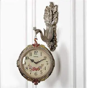 Watch Peacock Sided Wall Clocks, Watch The Living Room, Wall Clocks and Creative Personality, Art Deco Clock, Mute Wall Table, Watch Wall Clock (Color : 6#) (Color : 4#) (1#)