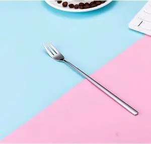 Forks Stainless Steel Fruit Fork Household Simple Long Handle Mixing Fork Size 25.7cm*1.7cm Forks Stainless Steel Fruit Fork Household Simple Long Handle Mixing Fork Size 25.7cm*1.7cm