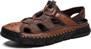 Men's Casual Sandals, Fisherman Toe Sandals, Outdoor Breathable Soft Sports Sandals for Mountaineering and Hiking